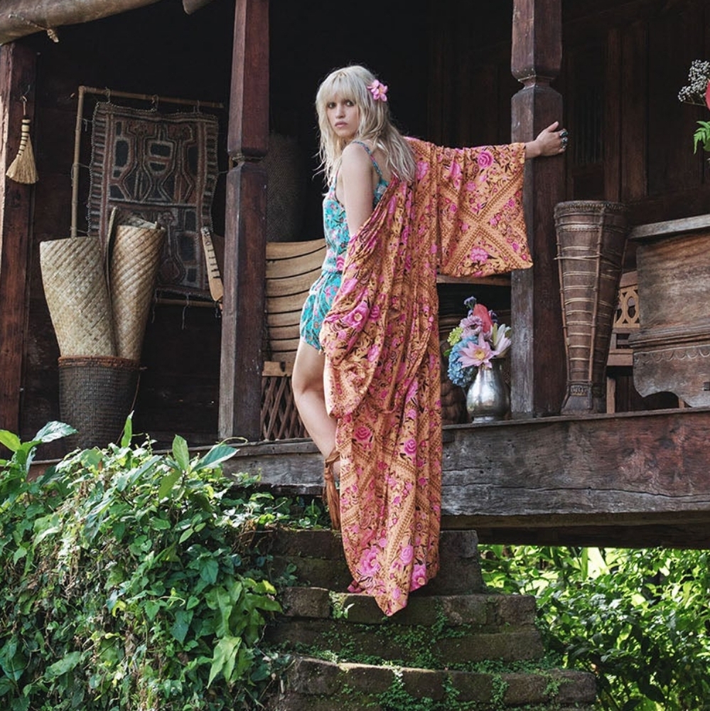 SPELL & THE GYPSY Rare Amber Babushka Kimono Robe OS One Size